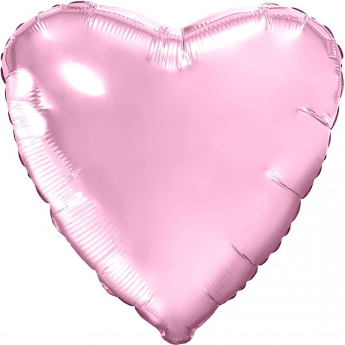 Шар (19''/48 см) Сердце, Нежно-розовый, 1 шт.